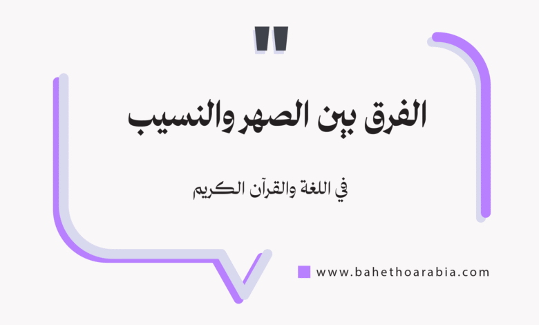 الفرق بين الصهر والنسيب