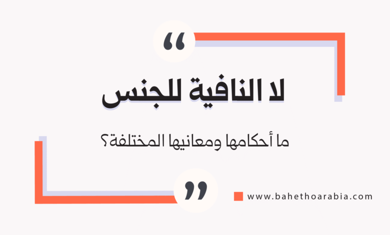 لا النافية للجنس
