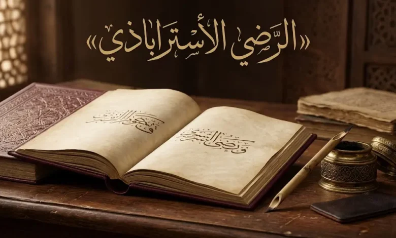 غلاف مقال عن الرضي الأستراباذي وشرحيه على الكافية والشافية في النحو والصرف